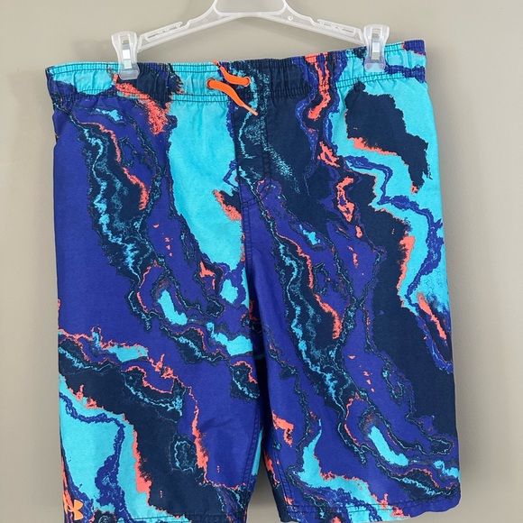 Under Armour Blue and Orange Swim Trunks - Picture 1 of 3